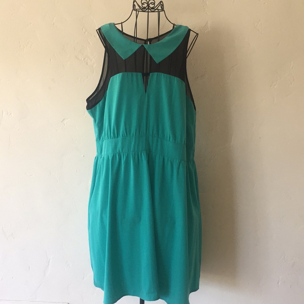 Mint and black dress